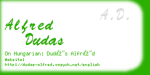 alfred dudas business card